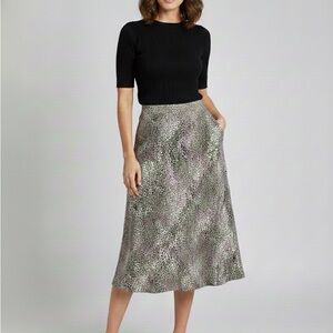 Carolina Belle Montreal Illusion Print Midi Summer Skirt size 2